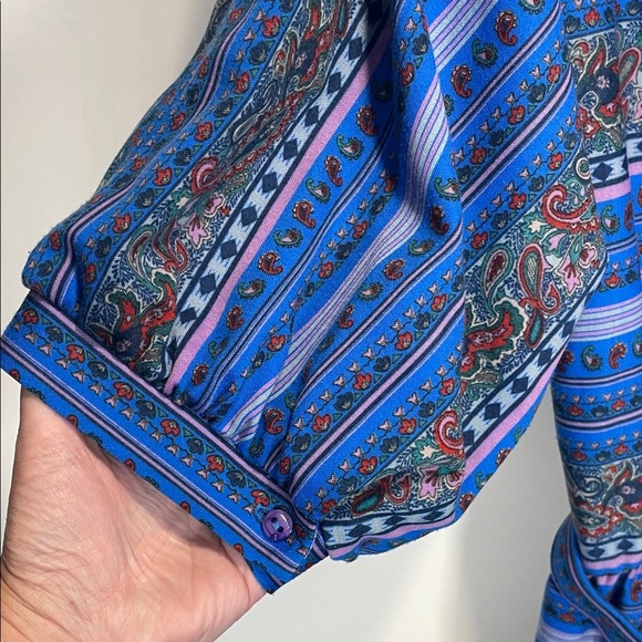 Blue Paisley Patterned Maxi Dress - Picture 4 of 7